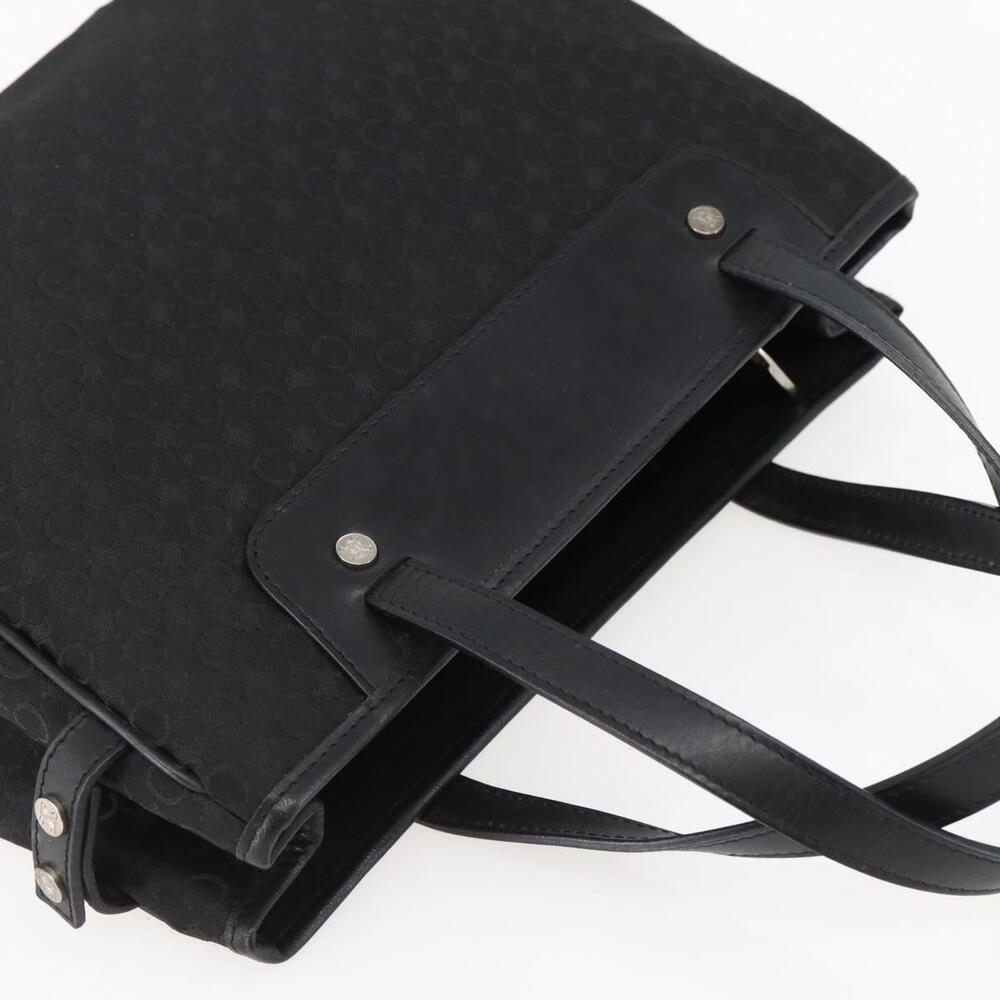 CELINE C Macadam Canvas Hand Bag Black Silver Auth gh998 - Picture 6 of 16